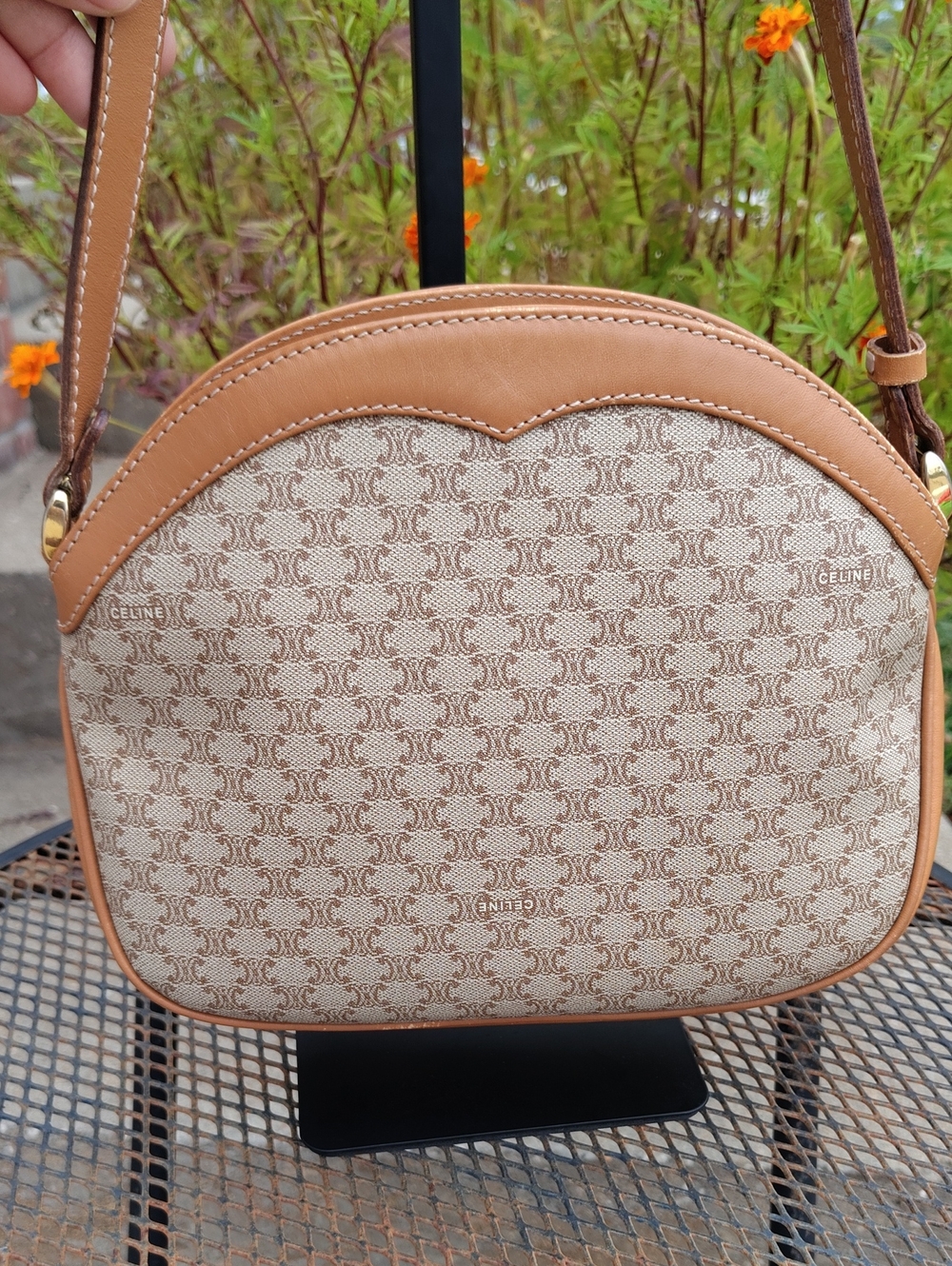 Vintage Celine Macadam Leather Coated Canvas Crossbody Bag Classic Luxury 80s - Picture 5 of 16